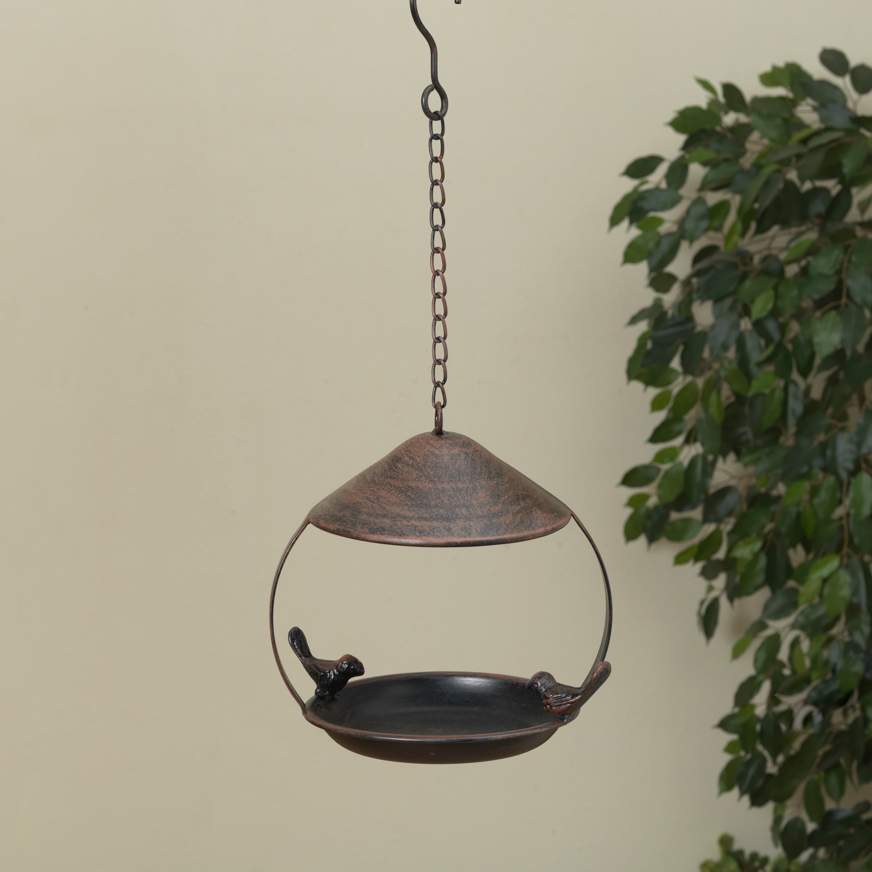 17.1 in. Metal Hanging Bird Feeder